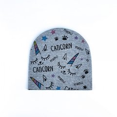 Детская шапка для девочки cерая Caticorn