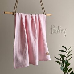 Плед для новорожденных муслиновый жатка розовый
